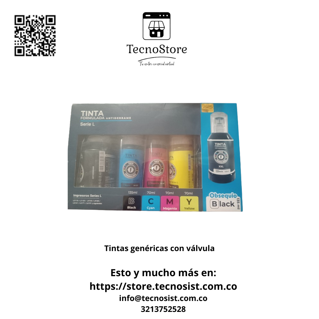 Tintas genéricas con válvula